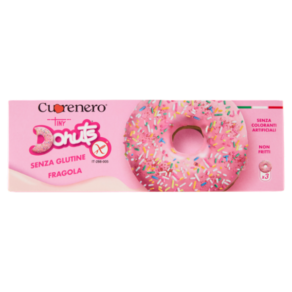 Cuorenero Tiny Donuts Senza Glutine Fragola 3 x 37 g