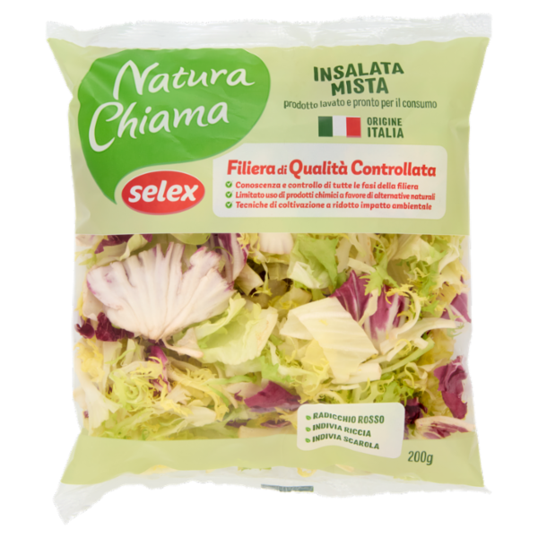 Selex Natura Chiama Insalata Mista Lavata e Pronta per il Consumo 200 g