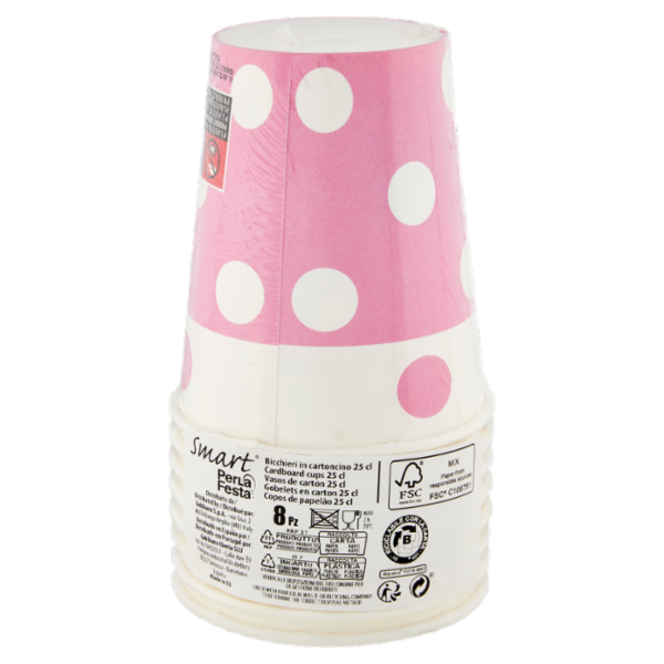 Smart PerLa Festa Bicchieri in cartoncino 25 cl 8 pz