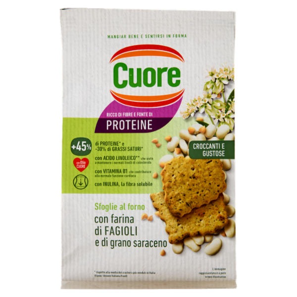 Cuore Sfoglie al forno con farina di Fagioli e di grano saraceno 170 g