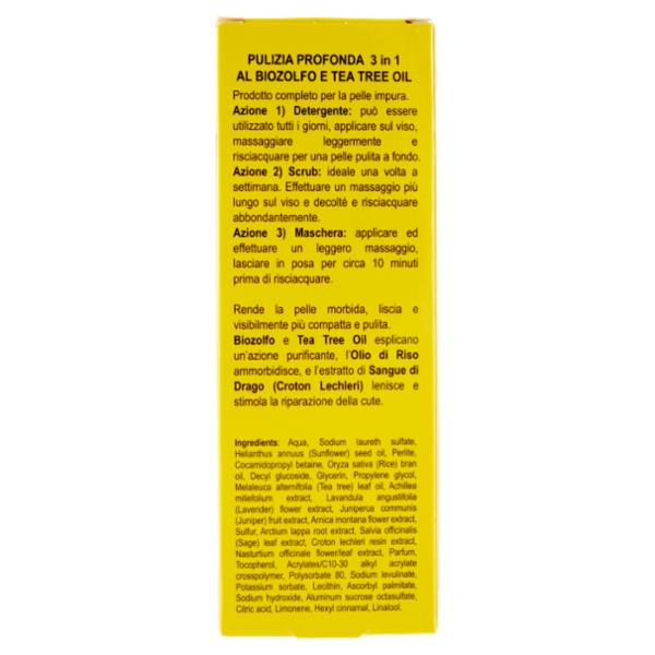 Pilogen Carezza Linea Supersapone Tabiano Pulizia Profonda 3 in 1 al Biozolfo e Tea Tree Oil 75 ml
