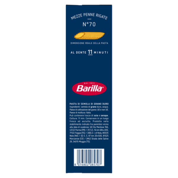 Barilla Pasta Mezze Penne Rigate n.70 500g