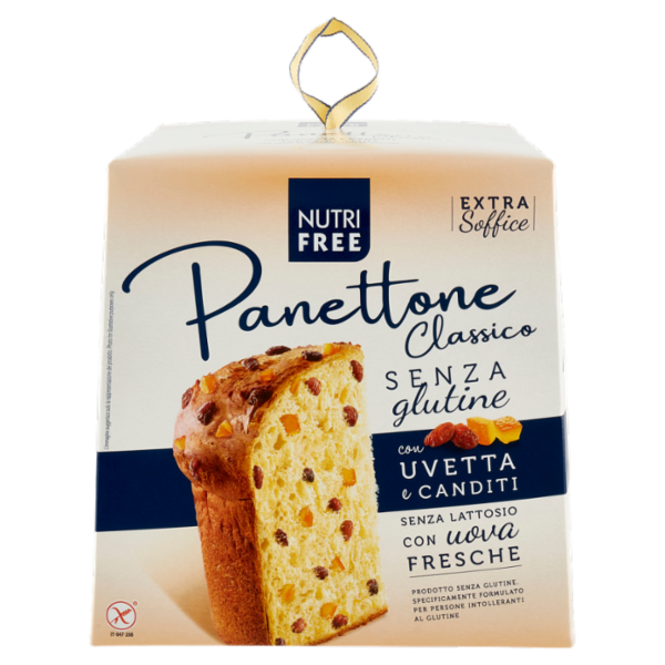 Nutrifree Panettone Classico Senza glutine con Uvetta e Canditi Senza Lattosio 600 g
