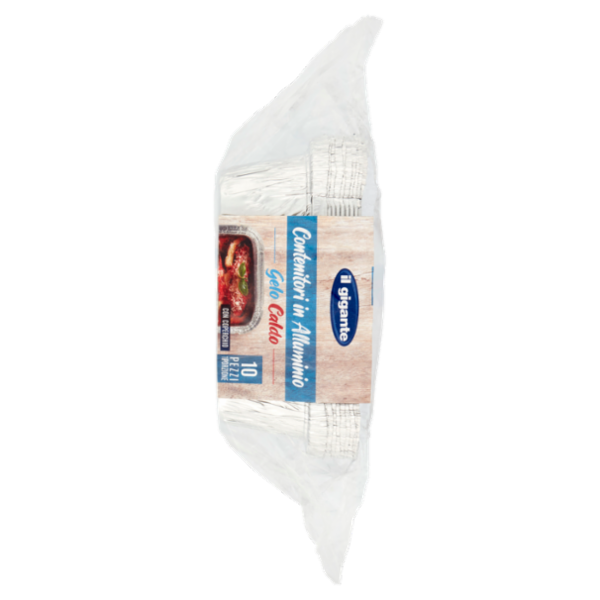 IL GIGANTE Contenitori in Alluminio Gelo Caldo con Coperchio 1 Porzione 10 pz