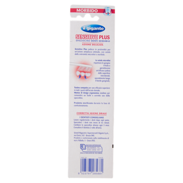 IL GIGANTE Sensitive Plus Spazzolino Denti Sensibili Morbido
