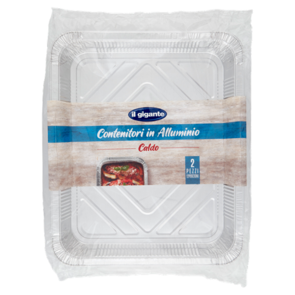 IL GIGANTE Contenitori in Alluminio Caldo 12 Porzioni 2 pz