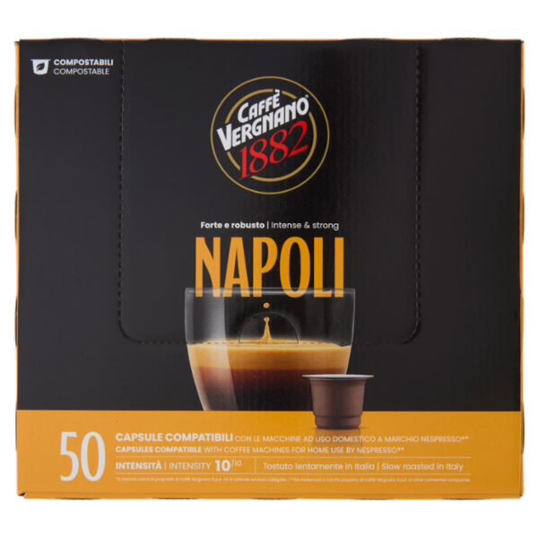 Caffè Vergnano 1882 Napoli Capsule Compatibili Nespresso* 50 x 5 g