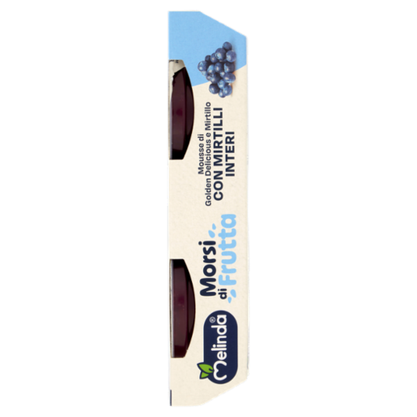 Melinda Morsi di Frutta Mousse di Golden Delicious e Mirtillo con Mirtilli Interi 2 x 100 g