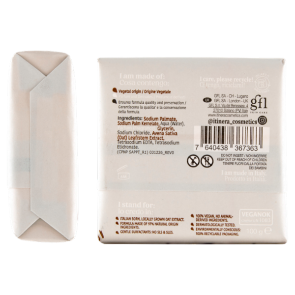 Itinera Sapone Mani e Corpo con Avena del Veneto Delicato 100 g