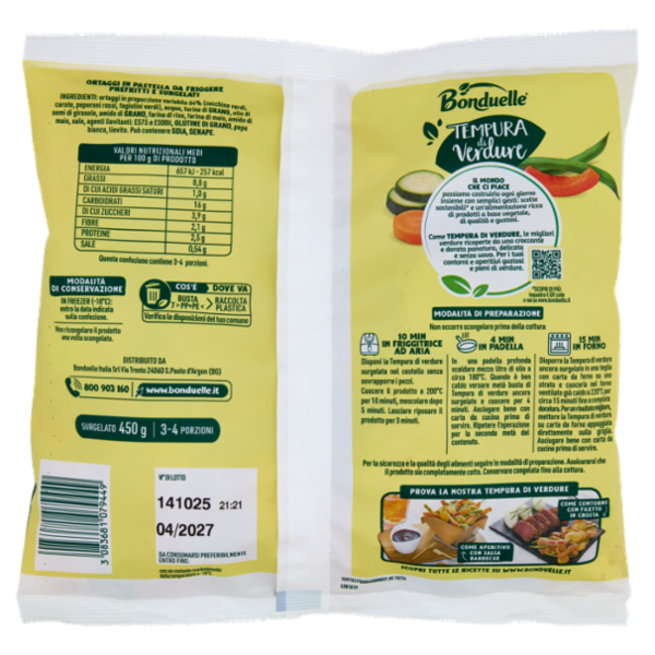 Bonduelle Tempura di Verdure Surgelato 450 g