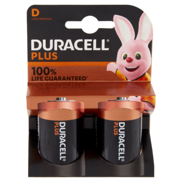 Duracell Plus D Batterie Torcia Alcaline 1.5V LR20 MN1300 confezione da 2 Pile Duracell