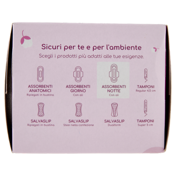 Vivicot Bio Assorbenti notte compostabili con Ali Ripiegati in Bustina 10 pz