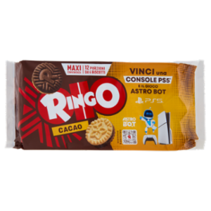Ringo Cacao Biscotti Farciti Con Crema Cacao Snack Merenda 12 Porzioni, 660g