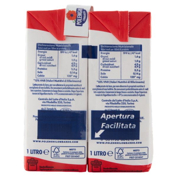 Polenghi Lombardo Latte Parzialmente Scremato 4 x 1 L