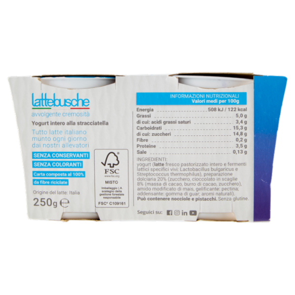 lattebusche yogurt Stracciatella 2 x 125 g