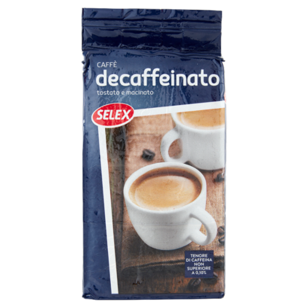 Selex Caffè Decaffeinato Tostato e Macinato 250 g