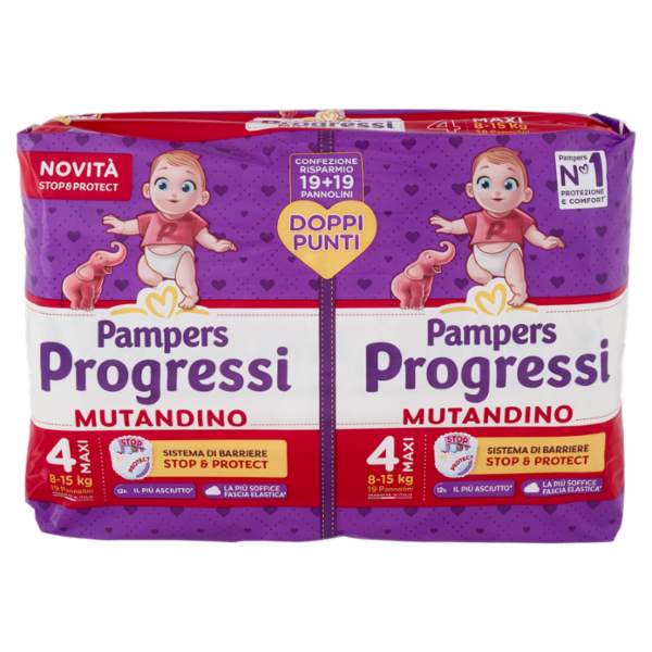Pampers Progressi Mutandino Maxi 19 + 19 pz