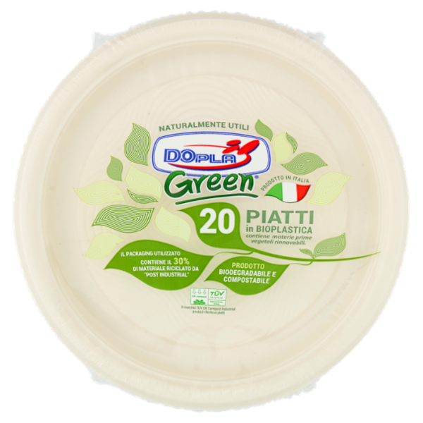 DOpla Green Piatti in Bioplastica Frutta Avorio 20 pz