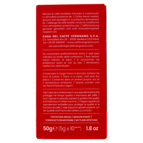 Caffè Vergnano 1882 Cremoso Capsule Compatibili Nespresso* 10 x 5 g