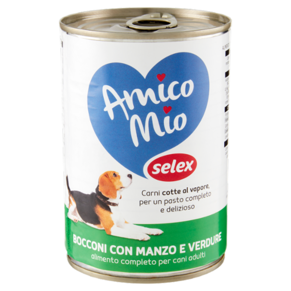 Selex Amico Mio Bocconi per Cane con Manzo e Verdure 405 g