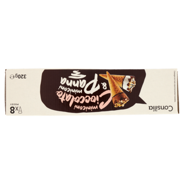 Consilia 8 Miniconi di Gelato Panna e Cioccolato 320 g