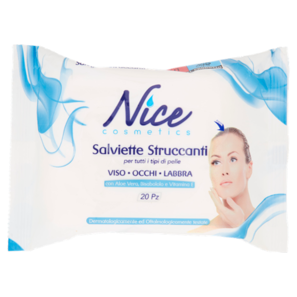 Nice cosmetics Salviette Struccanti per tutti i tipi di pelle 20 pz