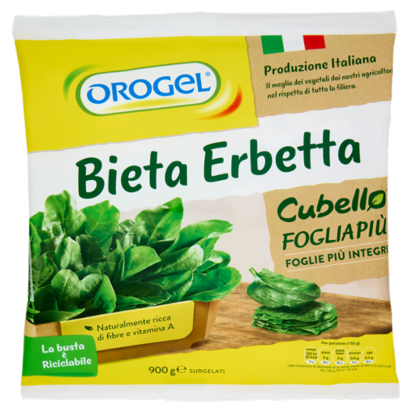 Orogel Cubello Bieta Erbetta Foglia Più Surgelati 900 g