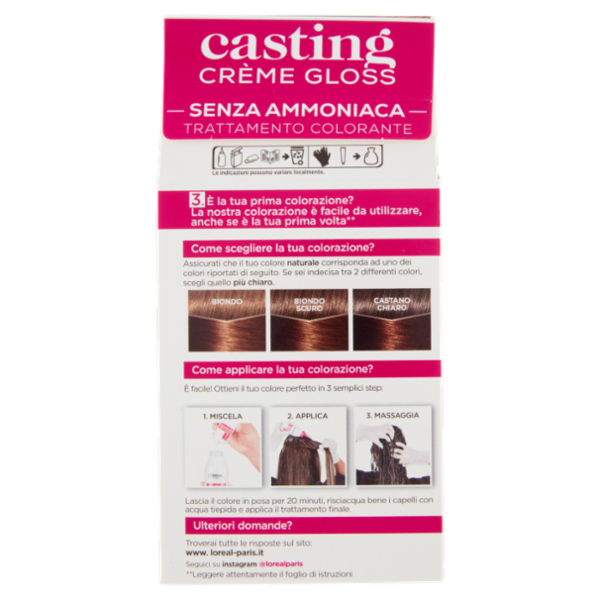 L'Oréal Paris Tinta Capelli Casting Creme Gloss, Senza Ammoniaca, 630 Caramel