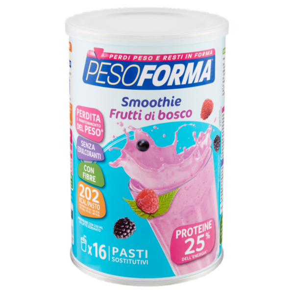 Pesoforma Smoothie Sostituto del pasto gusto Frutti di bosco - Confezione da 16 pasti, 436 g