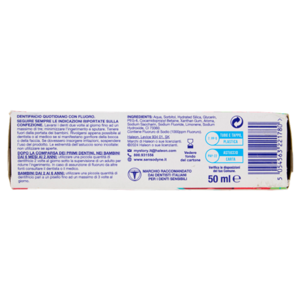 Sensodyne Prosmalto Bimbi, Dentifricio per Bambini 0-6 anni, Aroma Naturale Fragola e Menta, 50 ml