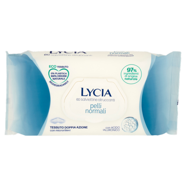 Lycia salviettine struccanti pelli normali con Acido Ialuronico 60 pz