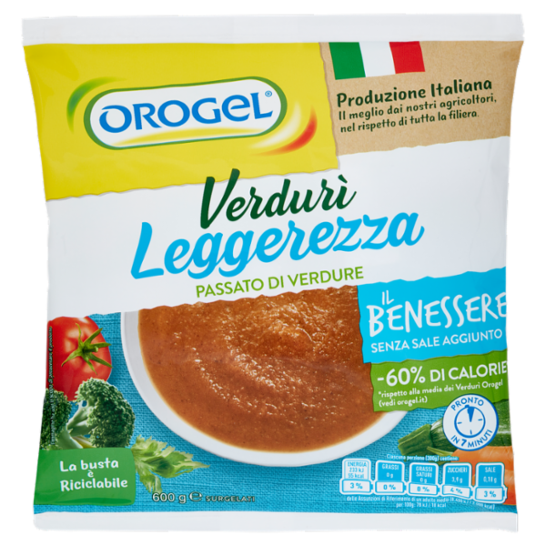 Orogel Il Benessere Verdurì Leggerezza Passato di Verdura 600 g