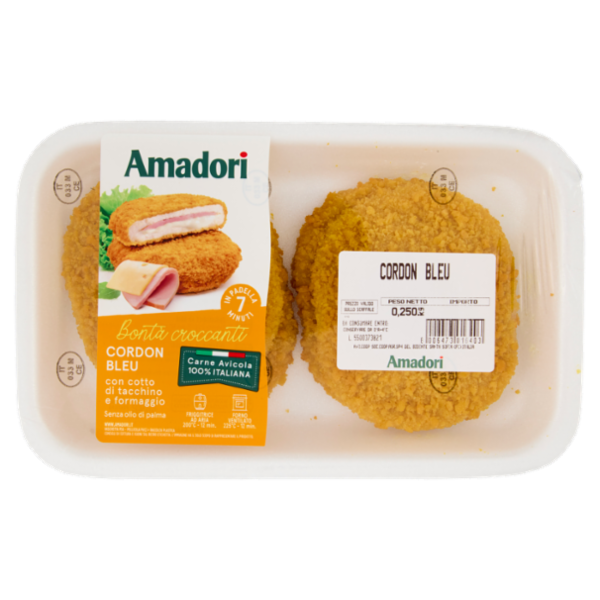 Amadori Cordon Bleu con cotto di tacchino e formaggio 0,250 kg