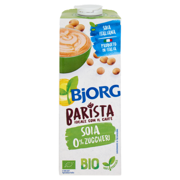 BJORG Soia Barista Bevanda Vegetale Biologica, Senza Zuccheri Aggiunti, Prodotto in Italia, 1L