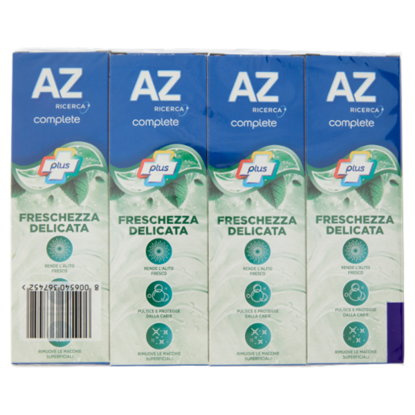 AZ Dentifricio Complete Plus Freschezza Delicata Menta Leggera 4x65 ml