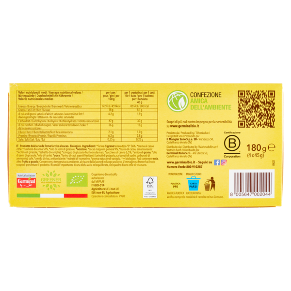 Germinal Bio Crostatina Cacao 4 x 45 g