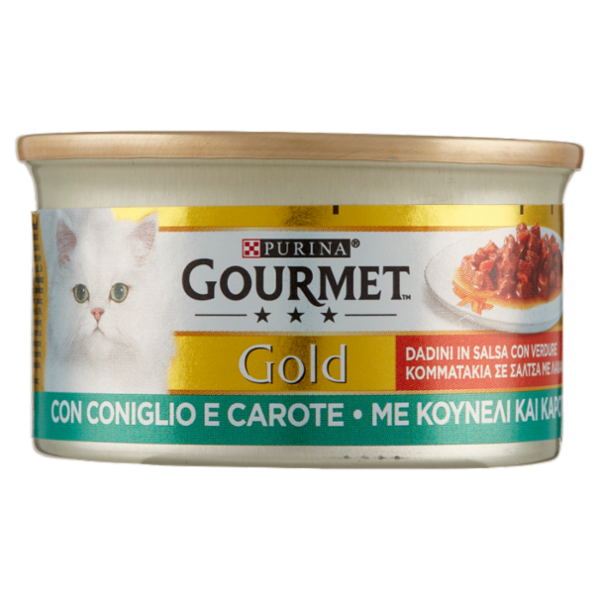 PURINA GOURMET Gold Dadini in Salsa con Verdure con Coniglio e Carote 85 g