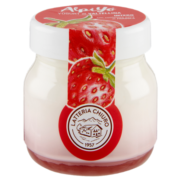 AlpiYò Yogurt di Valtellina Intero con confettura extra di Fragola 125 g