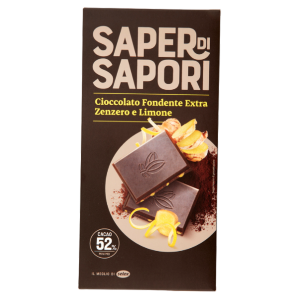 Selex Saper di Sapori Cioccolato Fondente Extra Zenzero e Limone 100 g