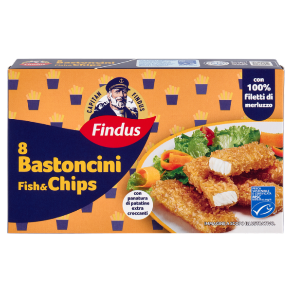 Capitan Findus 8 Bastoncini Fish & Chips 224 g