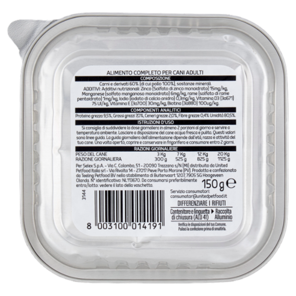 Selex Amico Mio Cane Paté con Pollo Mono Proteico 150 g