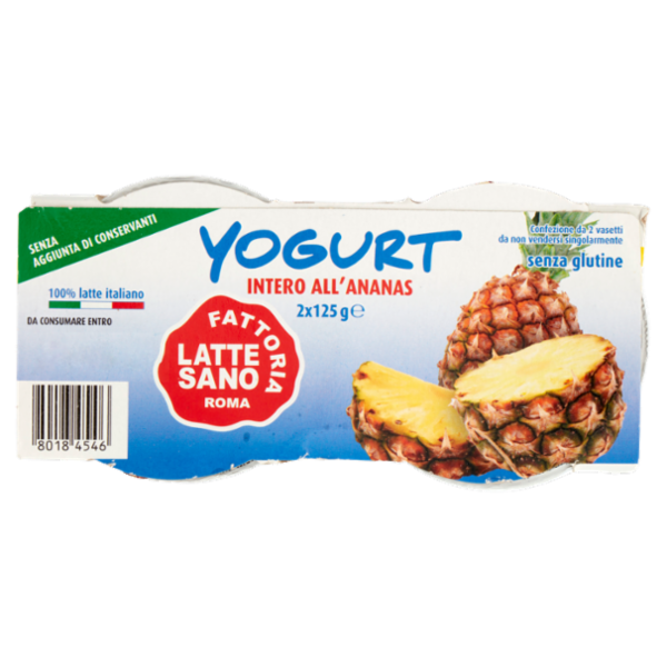 Fattoria Latte Sano Yogurt Intero all'Ananas 2 x 125 g