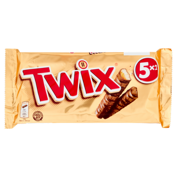 Twix Snack al Cioccolato con Caramello, 5 Barrette x 50g