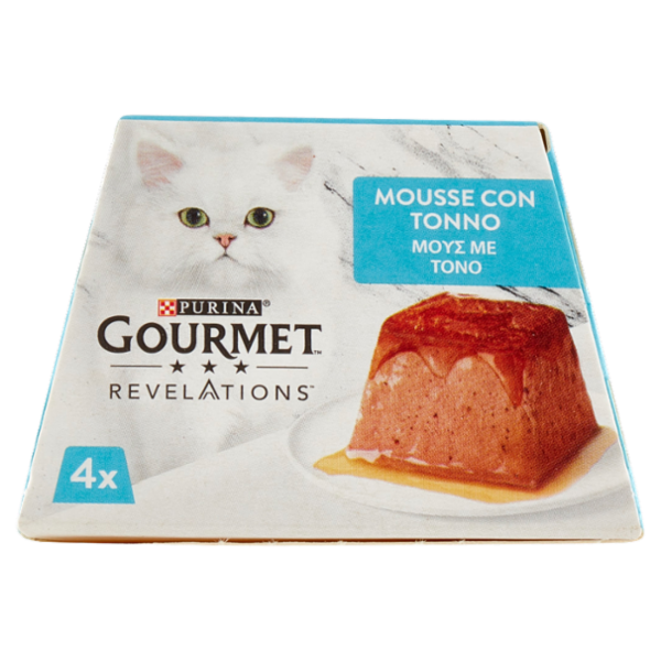 PURINA GOURMET Revelations Mousse con Tonno e una cascata di salsa 4 x 57 g