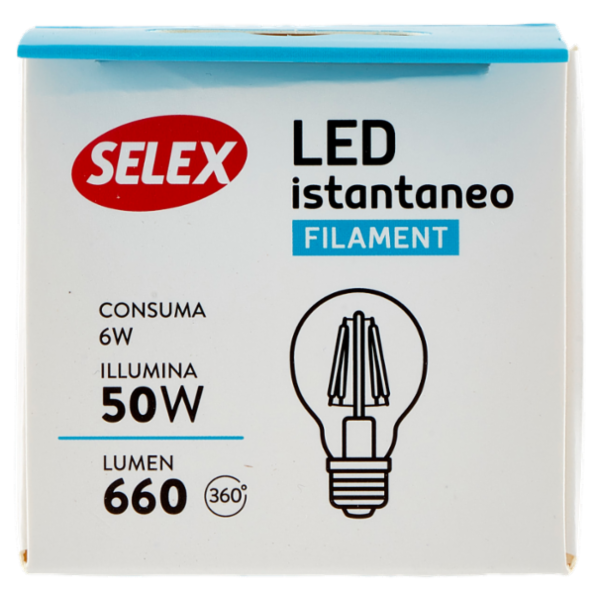 Selex Lampadina Led Goccia E27 6W Luce Calda