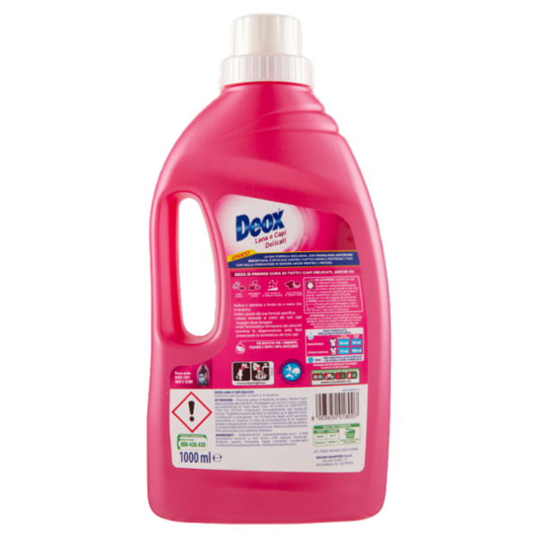 Deox, Detersivo Liquido, Bucato a Mano e Lavatrice, Lana e Capi Delicati, 20 Lavaggi, 1000 ml