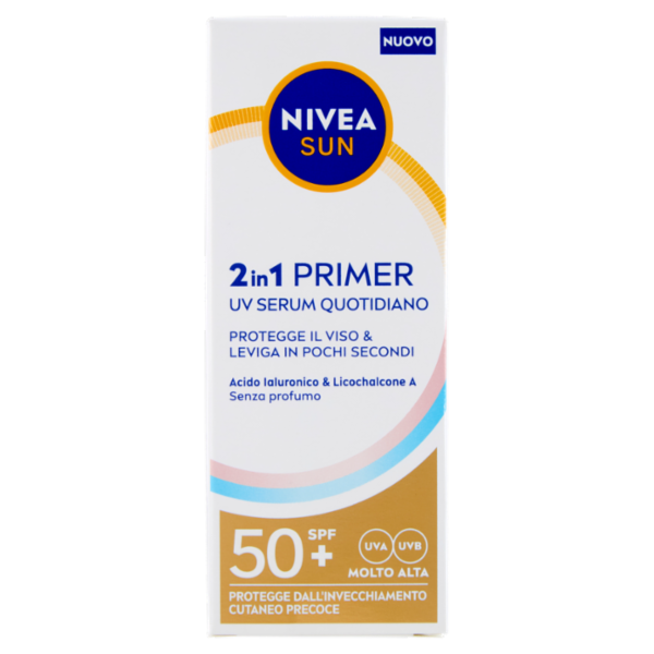 Nivea Sun 2in1 Primer UV Serum Quotidiano SPF 50+ Molto Alta 30 ml