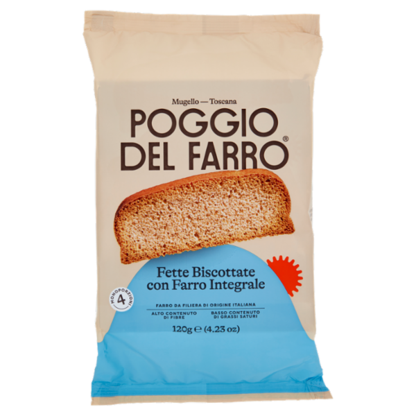 Poggio del Farro Fette Biscottate con Farro Integrale 4 x 30 g