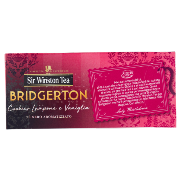 Sir Winston Tea Bridgerton Cookies Lampone e Vaniglia Tè Nero Aromatizzato 20 x 1,75 g