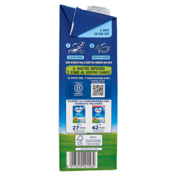 MELLIN 4 - Latte di Crescita Liquido, dal 24° mese compiuto al 36°, Fonte di Ferro, 1L